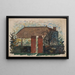 Casa con una porta rossa - Tadeusz Makowski — quadro incorniciato alla parete