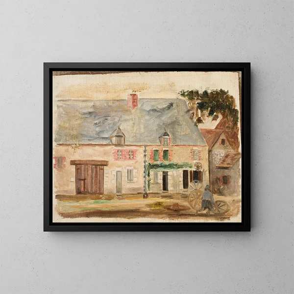Der Gärtner vor dem Haus - Tadeusz Makowski — gerahmtes Bild an der Wand