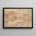 Landschaft Bretagne mit einem sitzenden Mann - Tadeusz Makowski — gerahmtes Bild an der Wand