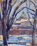 Paesaggio invernale dalla chiesa - Tadeusz Makowski — vista dell’opera