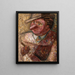 Ritratto di un uomo con cappello e sigaro - Tadeusz Makowski — quadro incorniciato alla parete