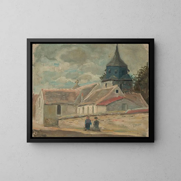 Kleine Dorfgemeinde in Breuilpont - Tadeusz Makowski — gerahmtes Bild an der Wand