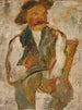 Studie eines Bauern mit Hut - Tadeusz Makowski — Ansicht des Kunstwerks