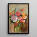 Zinnias und Astern in einem Glasgefäß - Tadeusz Makowski — gerahmtes Bild an der Wand
