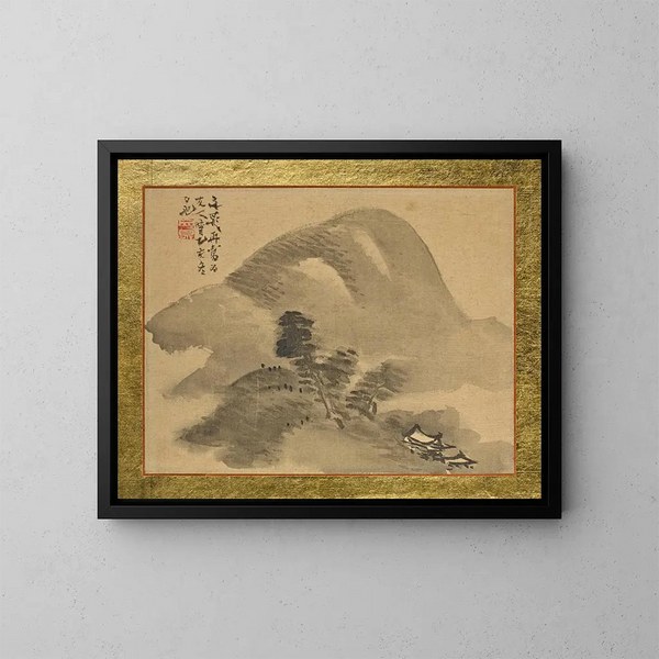 Berglandschaft - Tani Bunchō — gerahmtes Bild an der Wand