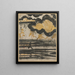Carte-poème del Shinkokin wakashū con un motivo di pino su una spiaggia - Tawaraya Sōtatsu — quadro incorniciato alla parete