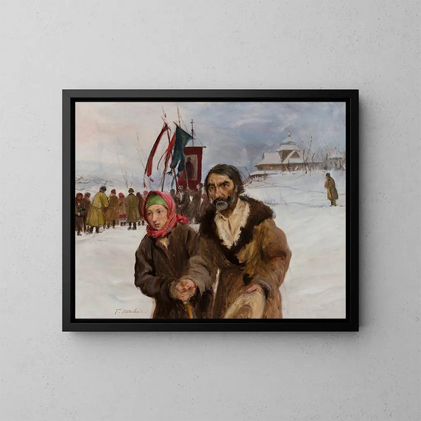 Prozession der Hochlandbewohner - Teodor Axentowicz — gerahmtes Bild an der Wand
