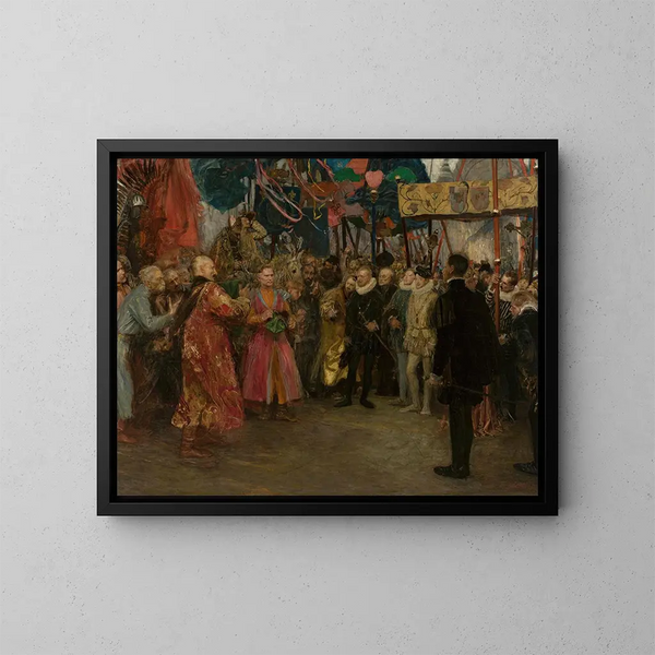 Die polnischen Gesandten vor Heinrich von Valois - Teodor Axentowicz — gerahmtes Bild an der Wand