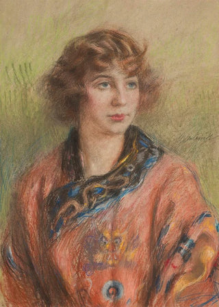 Teodor Axentowicz - Portrait of a woman in a Chinese longpao wedding dress.webp