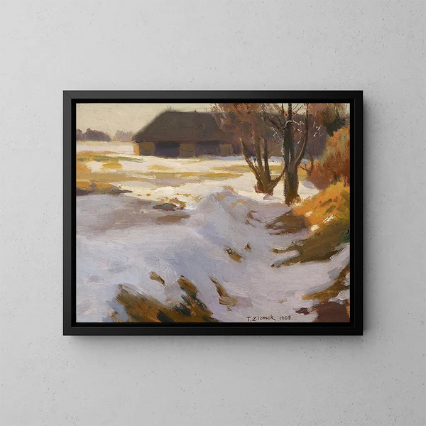 Winterliche Frostbeule - Teodor Ziomek — gerahmtes Bild an der Wand