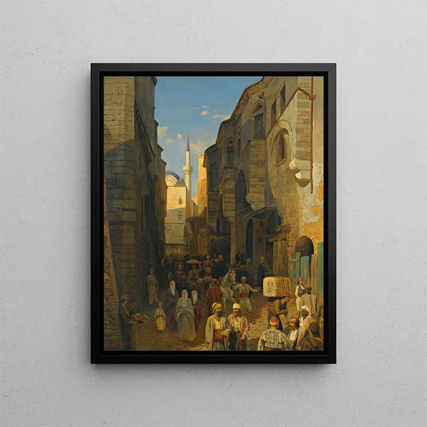 Themistokles Von Eckenbrecher - A Busy Street In Tangiers.webp