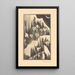 Six frightened owls sleeping on snowy branches - Theo van Hoytema — framed artwork on a wall