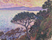 Pin di parasol vicino al mare Mediterraneo al tramonto - Theo van Rysselberghe — vista dell’opera