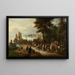 Markt am Fischstand am Ufer - Theobald Michau — gerahmtes Bild an der Wand