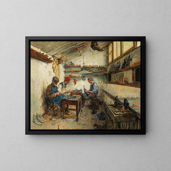 Atelier de cordonnier - Theodor Josef Ethofer — gerahmtes Bild an der Wand