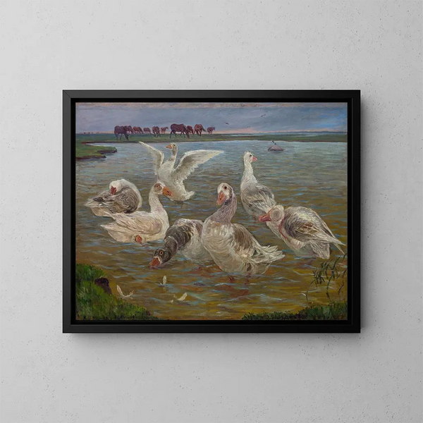 Die Gänse - Theodor Philipsen — gerahmtes Bild an der Wand