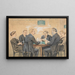 Giocatori di carte al caffè - Theodor Zasche — quadro incorniciato alla parete