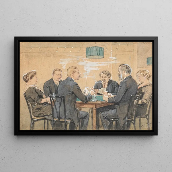 Theodor Zasche - Kartenspieler im Kaffeehaus.webp