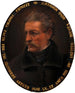 Selbstporträt von Théodore Alconiere mit einer Freundschafts-Dedikation an Dr. Vojtitz - Theodor Alconiere — Ansicht des Kunstwerks