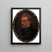 Selbstporträt von Théodore Alconiere mit einer Freundschafts-Dedikation an Dr. Vojtitz - Theodor Alconiere — gerahmtes Bild an der Wand