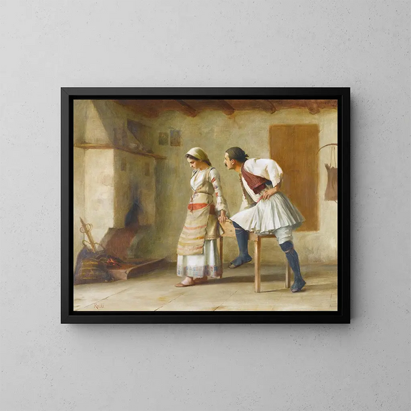 Flirtation - Theodoros Ralli — gerahmtes Bild an der Wand