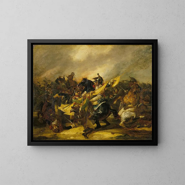 Una carica di cavalleria - Théodore Géricault — quadro incorniciato alla parete
