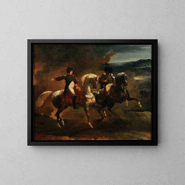 Napoleone che dà un ordine a un ufficiale superiore delle Guide - Théodore Géricault — quadro incorniciato alla parete