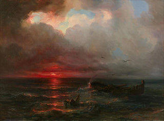 Thodore Gudin - Coucher de soleil sur un littoral.webp