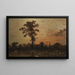 Bordo della foresta al tramonto - Théodore Rousseau — quadro incorniciato alla parete