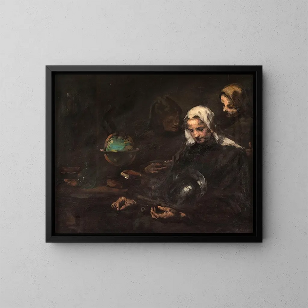 Bei dem Antiquitätenhändler - Théodule Ribot — gerahmtes Bild an der Wand