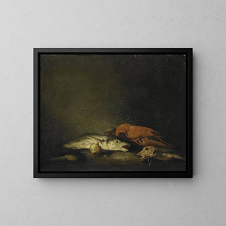 Thodule Ribot - Stilleven met vissen en een kreeft.webp