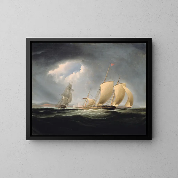 Prise von Tripolis durch die Enterprise - Thomas Birch — gerahmtes Bild an der Wand