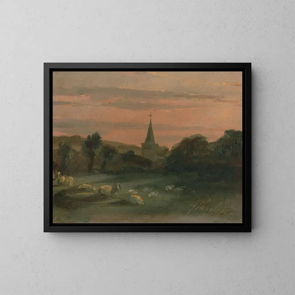 Kirche von Stoke Poges - Thomas Churchyard — gerahmtes Bild an der Wand
