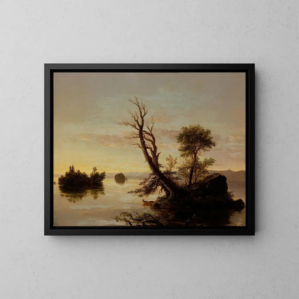 Szene am amerikanischen See - Thomas Cole — gerahmtes Bild an der Wand