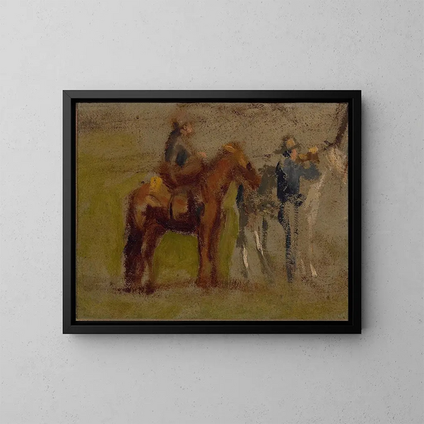Studie für Cowboys in den Badlands - Thomas Eakins — gerahmtes Bild an der Wand