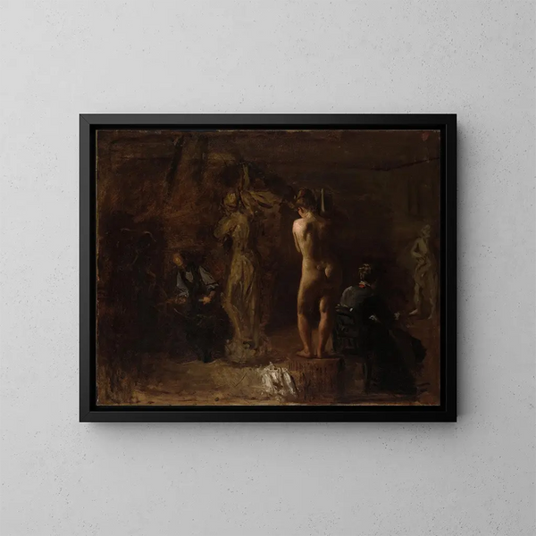 William Rush skulptiert seine allegorische Figur des Flusses Schuylkill - Thomas Eakins — gerahmtes Bild an der Wand