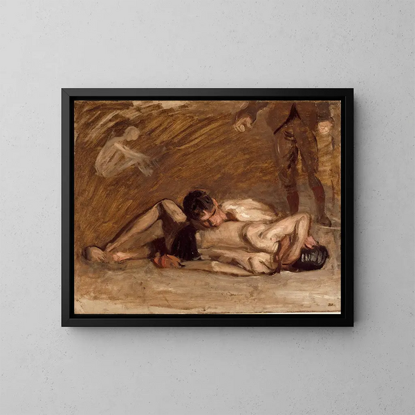 Lutteurs - Thomas Eakins — gerahmtes Bild an der Wand