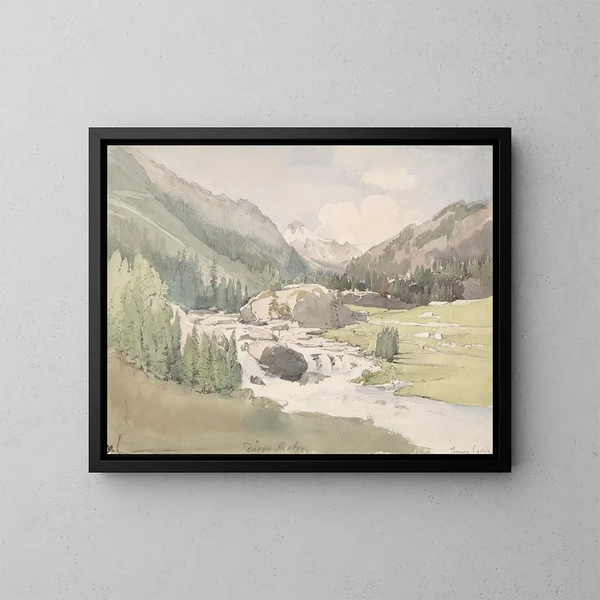 Vallée de montagne - Thomas Ender — quadro incorniciato alla parete
