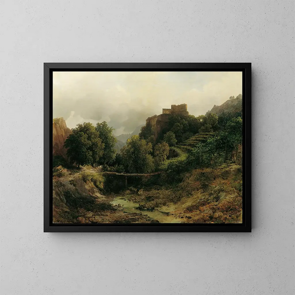 Château de Tirol près de Meran - Thomas Ender — quadro incorniciato alla parete