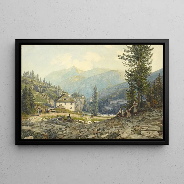 Thomas Ender - View of the Residence of Archduke Johann in Gastein Hot Springs.webp