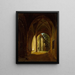 Una sala a volta del castello di Scharfenberg vicino a Dresda - Thomas Fearnley — quadro incorniciato alla parete