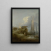 Küstenszene mit Schiffen und Vieh - Thomas Gainsborough — gerahmtes Bild an der Wand