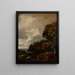 Paesaggio con alberi e un campo, un campanile lontano - Thomas Gainsborough — quadro incorniciato alla parete