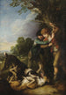 Due giovani pastori con cani che si combattono - Thomas Gainsborough — vista dell’opera