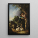 Due giovani pastori con cani che si combattono - Thomas Gainsborough — quadro incorniciato alla parete