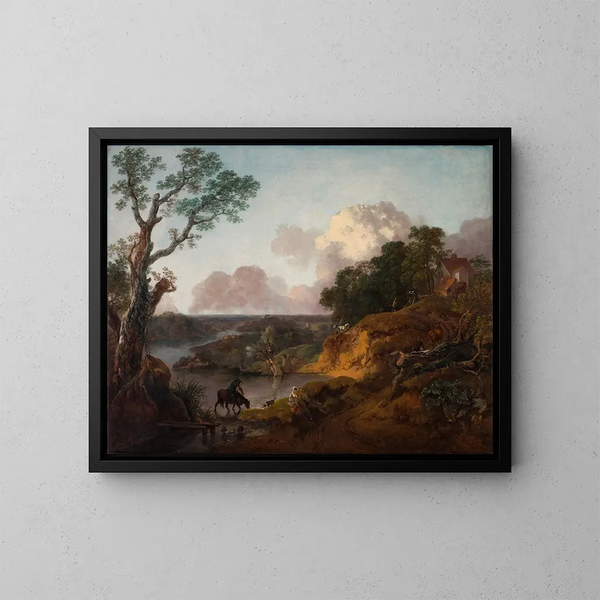 Vista nel Suffolk - Thomas Gainsborough — quadro incorniciato alla parete