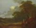 Paesaggio boscoso con un uomo che parla con due donne sedute - Thomas Gainsborough — vista dell’opera