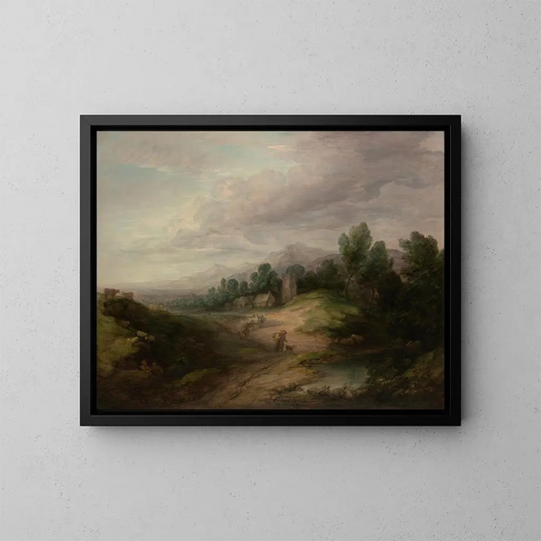 Landschaft mit Höhen - Thomas Gainsborough — gerahmtes Bild an der Wand