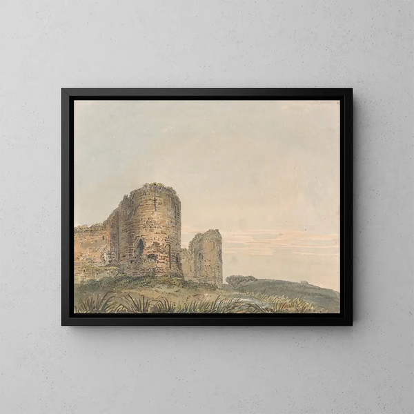 Château de Pevensey, Sussex - Thomas Girtin — gerahmtes Bild an der Wand