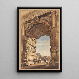 Thomas Hartley Cromek - The Arch of Titus looking through to the Colosseum Rome.webp